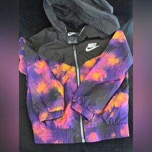 Nike Kids Purple, Pink & Orange Hooded Windbreaker Jacket 3T